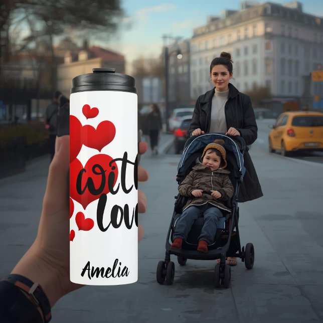 Personalisierter Thermobecher mit Liebe Thermosbecher (Von Creator hochgeladen)