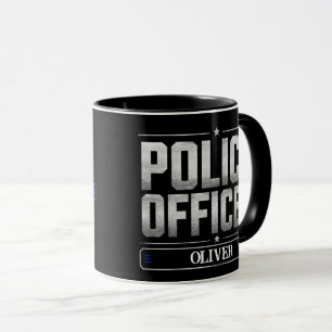 Personalisierter Thin Blue Line Polizeibeamter Kaf Tasse
