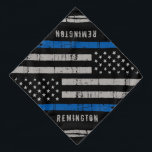 Personalisierter Thin Blue Line Polizeihund Halstuch<br><div class="desc">Thin Blue Line Bandana - Amerikanische Flagge in der Polizei Flag Farben, bedrücktes Design. Personalisieren Sie sich mit dem Namen des Polizeihundes. Dieser personalisierte Polizeihund Bandana ist perfekt für Polizei- und Strafverfolgungsfamilien und alle, die sie unterstützen. COPYRIGHT © 2020 Judy Burrows, Black Hund Art - Alle Rechte vorbehalten. Personalisiert Thin...</div>