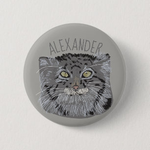 Personalisierter Tibetaner Pallas Katzen-Knopf im Button