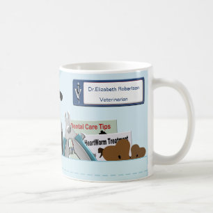 Personalisierter Tierarzt scheuert sich hellblau Kaffeetasse