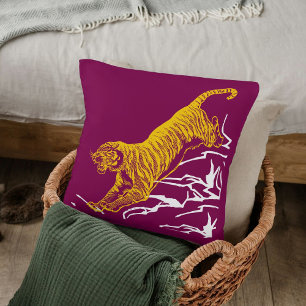 Personalisierter Tiger-Print Safari-Wildlife-Katze Kissen