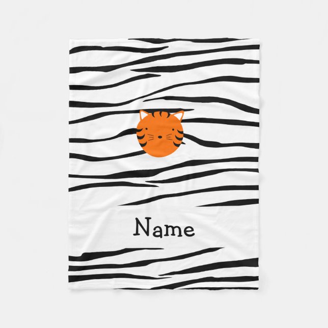 Personalisierter Tigergesicht Fleecedecke (Vorderseite)