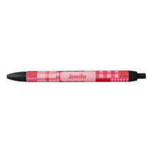 Personalisierter Tintenstift mit rosa und rotem Pa