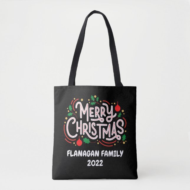 Personalisierter Totbeutel, Weihnachten, Familienn Tasche (Vorderseite)