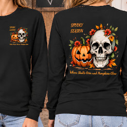 Personalisierter Totenkopf-Kürbis-Halloween-Shirt T-Shirt