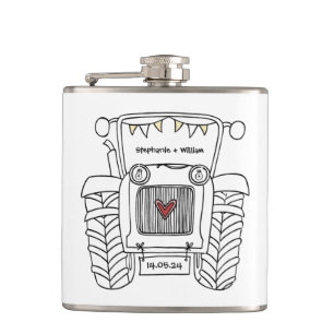 Personalisierter Traktor Flachmann
