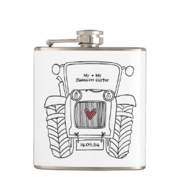 Personalisierter Traktor Flachmann