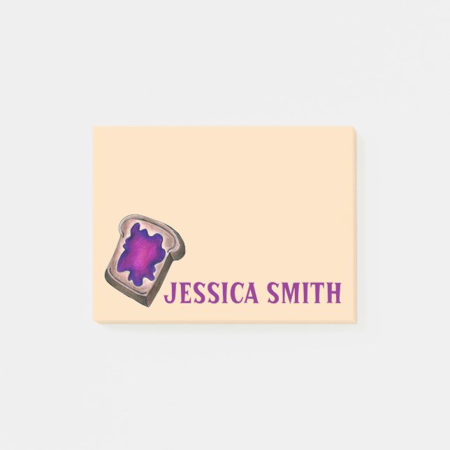 Personalisierter Traubenkonfitüre Jelly Toast Fein Post-it Klebezettel (Vorderseite)