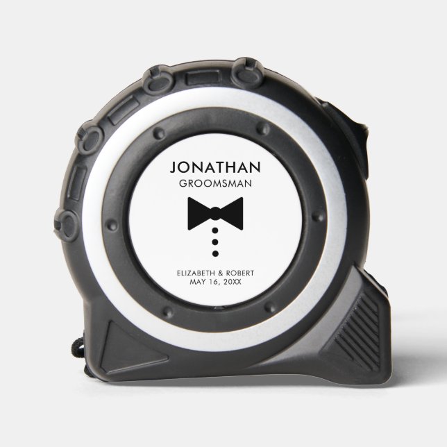 Personalisierter Trauzeuge Geschenk Moderne Tuxedo Maßband (Vorderseite)