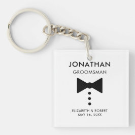 Personalisierter Trauzeuge Geschenk Moderne Tuxedo Schlüsselanhänger