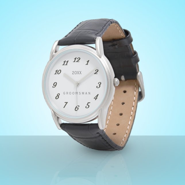 Personalisierter Trauzeuge Hochzeit Brautparty Beo Armbanduhr (You can add your wedding year to this Groomsman Watch. Makes a lovely memento for a special day)