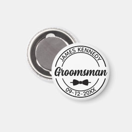 Personalisierter Trauzeuge mit Name und Hochzeitda Magnet