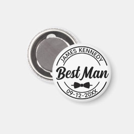 Personalisierter Trauzeuge mit Name und Hochzeitda Magnet