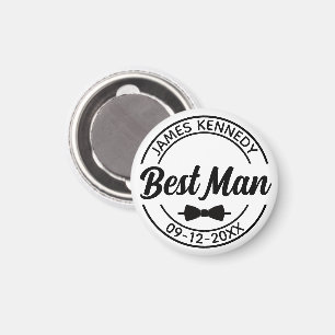 Personalisierter Trauzeuge mit Name und Hochzeitda Magnet