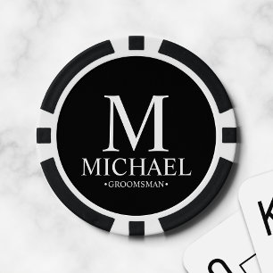 Personalisierter Trauzeuge Name und Monogramm Pokerchips