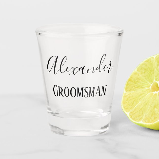 Personalisierter Trauzeuge Schnapsglas (Vorderseite)