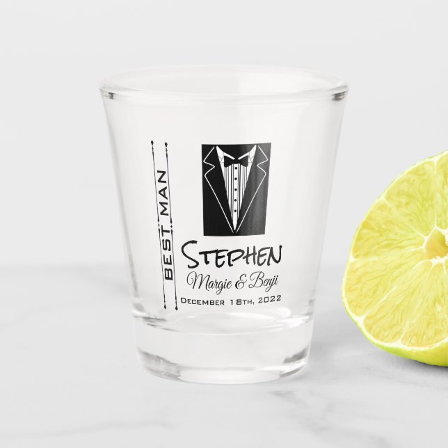PERSONALISIERTER TRAUZEUGE WEDING PARTY SHOT GLASS SCHNAPSGLAS (Vorderseite)