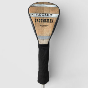 Personalisierter Trauzeuge Whiskey Barrel Golf Headcover