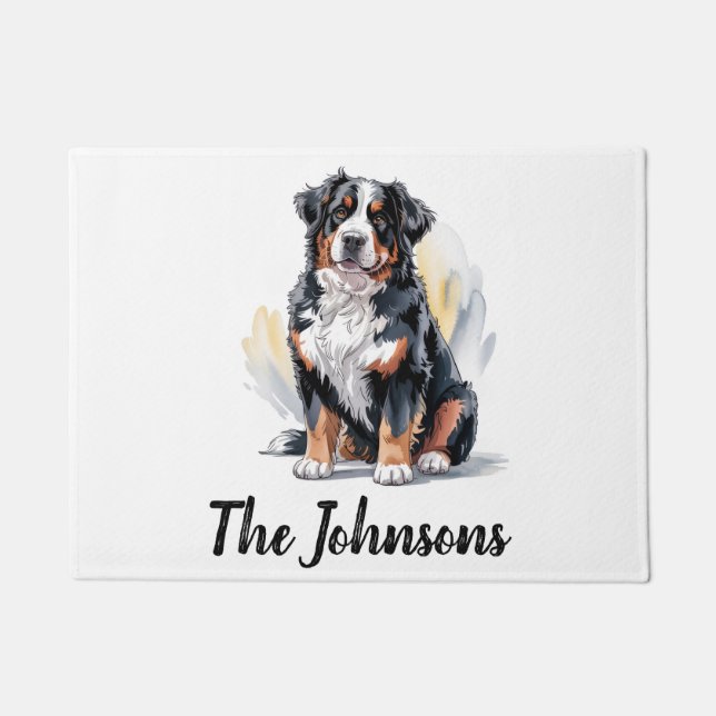 Personalisierter Trendiger Berner Sennenhund  Fußmatte (Vorderseite)