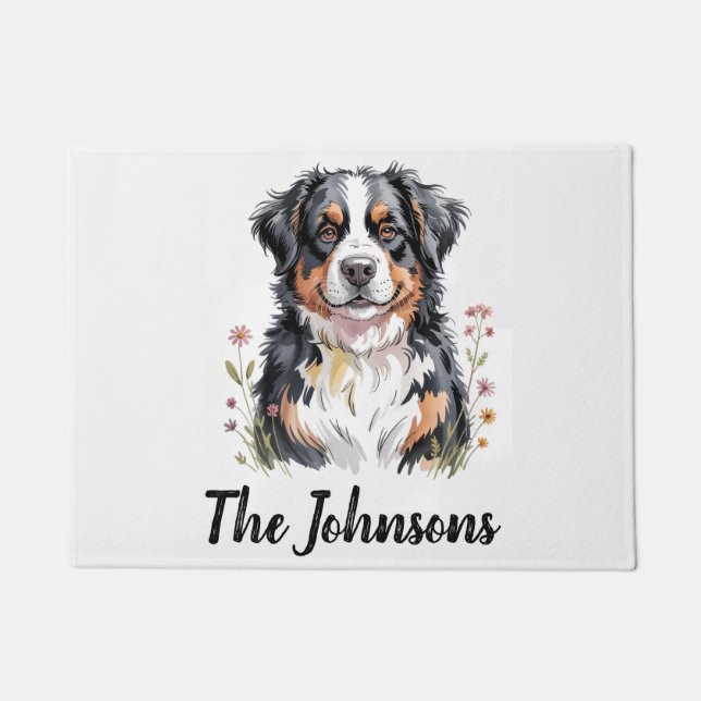 Personalisierter Trendiger Berner Sennenhund Fußmatte (Vorderseite)