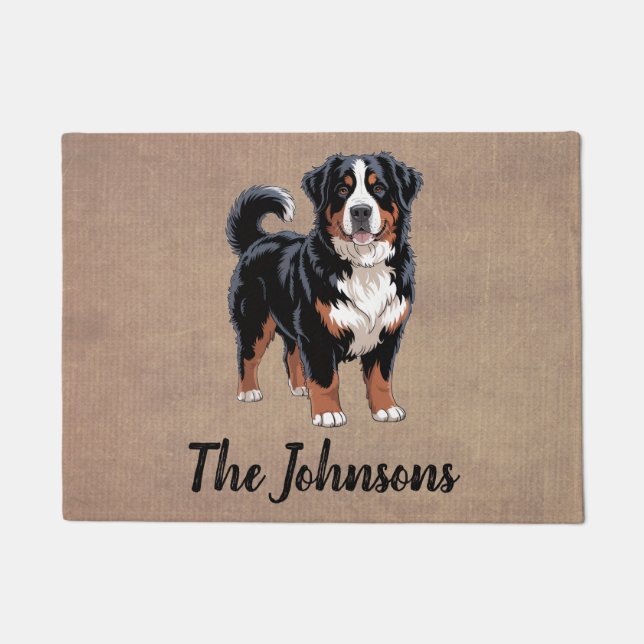 Personalisierter Trendiger Berner Sennenhund  Fußmatte (Vorderseite)