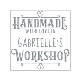 Personalisierter trendy Handmade mit Liebe in Work Permastempel