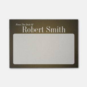 Personalisierter Trendy Tan und Schwarzes Grain Post-it Klebezettel