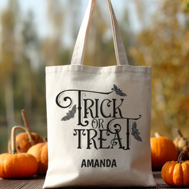 Personalisierter Trick oder Treat Halloween Tragetasche (Personalized Trick or Treat Tote Bag)