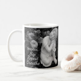Personalisierter Trink-Atem-Buddha-Zen-Schwarz-Wei Kaffeetasse