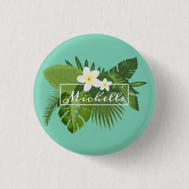 Personalisierter tropischer BlumenButton-Knopf des Button