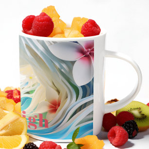 Personalisierter tropischer Fluchtort 3D-Look Stra Kaffeetasse
