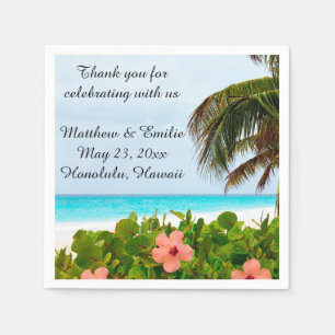 Personalisierter tropischer Strand Hochzeit von Na Serviette