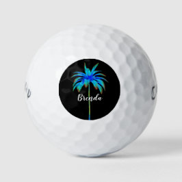 Personalisierter tropischer türkisfarbener Palmenb Golfball