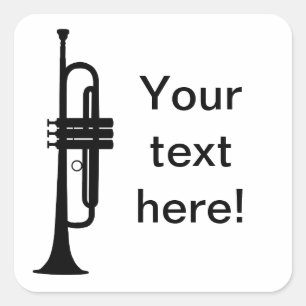 Personalisierter Trumpet Quadratischer Aufkleber