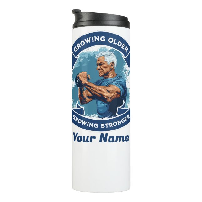 Personalisierter Tumbler wird kräftiger Thermosbecher (Nach rechts gedreht)