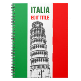 Personalisierter Turm von Pisa und von Notizblock