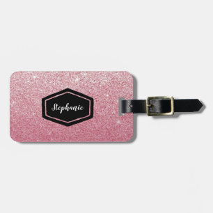 Personalisierter Umbau Gepäck des rosa Glitters Gepäckanhänger