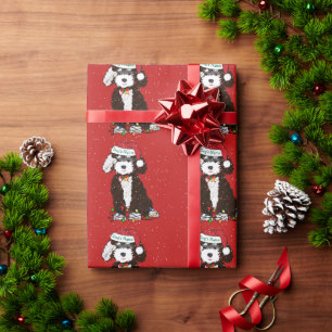 Personalisierter unartiger Bernedoodle Rot Weihnac Geschenkpapier