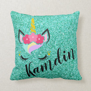 Personalisierter Unicorn-aquamarines Kissen