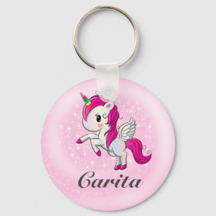 Personalisierter Unicorn Button-Schlüsselanhänger Schlüsselanhänger