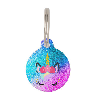Personalisierter Unicorn Ombre Haustiermarke