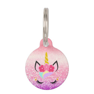 Personalisierter Unicorn Ombre Haustiermarke