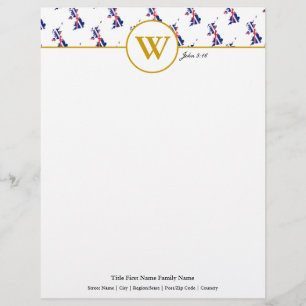 Personalisierter UNION JACK UK-Karten-Briefkopf Briefbogen