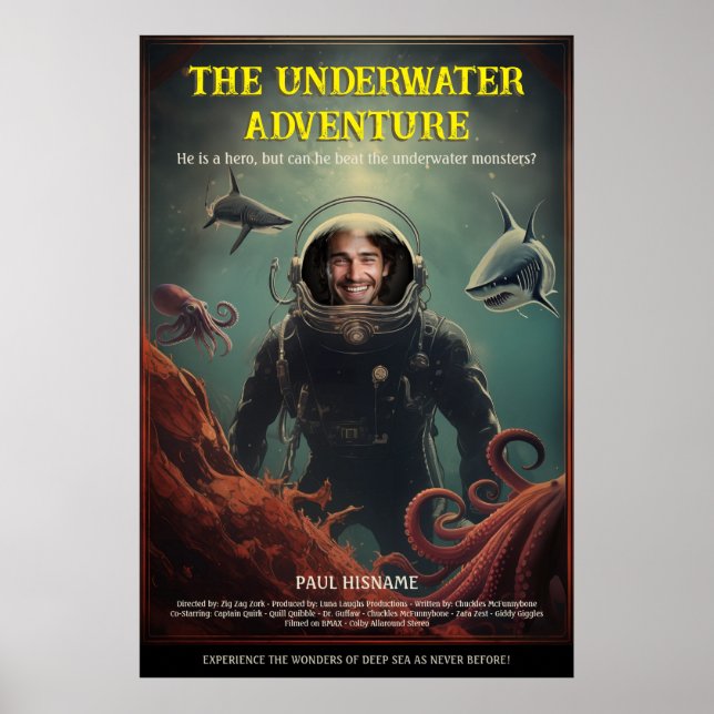 Personalisierter Unterwasserabenteuerfilm Poster (Vorne)