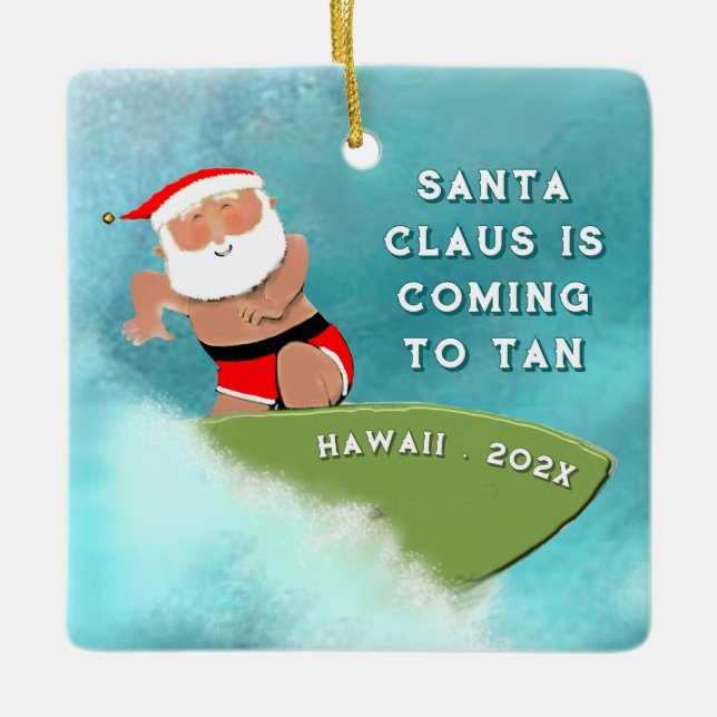 personalisierter Urlaub auf Hawaii Keramikornament (Vorderseite)