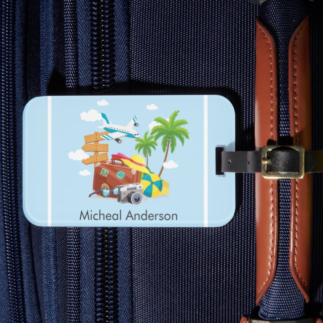 Personalisierter Urlaub Kunst, Dichtung und Musik Gepäckanhänger (Vorderseite Insitu 4)