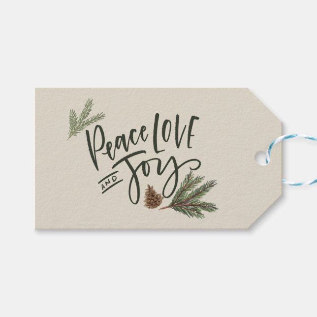 Personalisierter Urlaub Liebe und Freude Geschenkanhänger (Vorderseite (Horizontal))