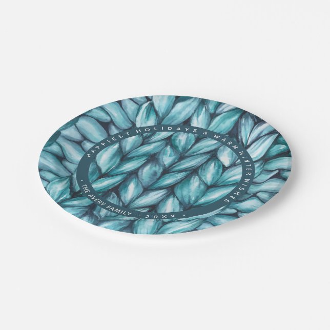 Personalisierter Urlaub Pappteller (Schrägansicht)