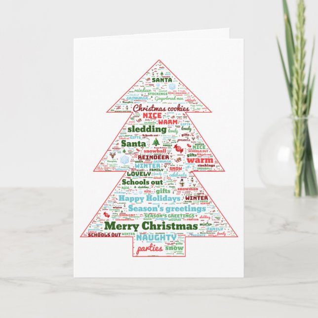 Personalisierter Urlaub Weihnachten Baum Karte (Vorderseite)